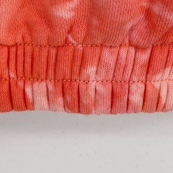 Elodie Dolman Sleeves Crop Sweater Women XL Pink Coral Marble Tie Dye Pullover - Picture 6 of 6